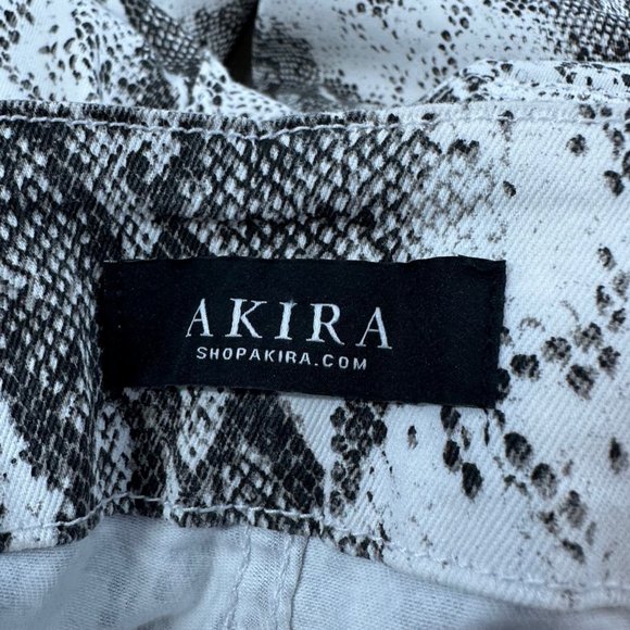 AKIRA Leopard Skinny  Pants Belted Size‎ 1 Juniors Stretch Cotton Spandex White - Picture 5 of 16